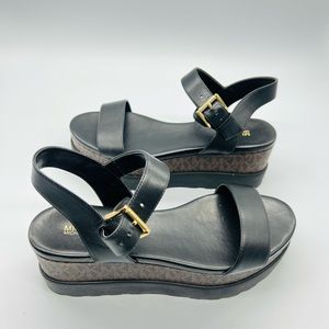 MK Marlon flatforn leather Black/brown